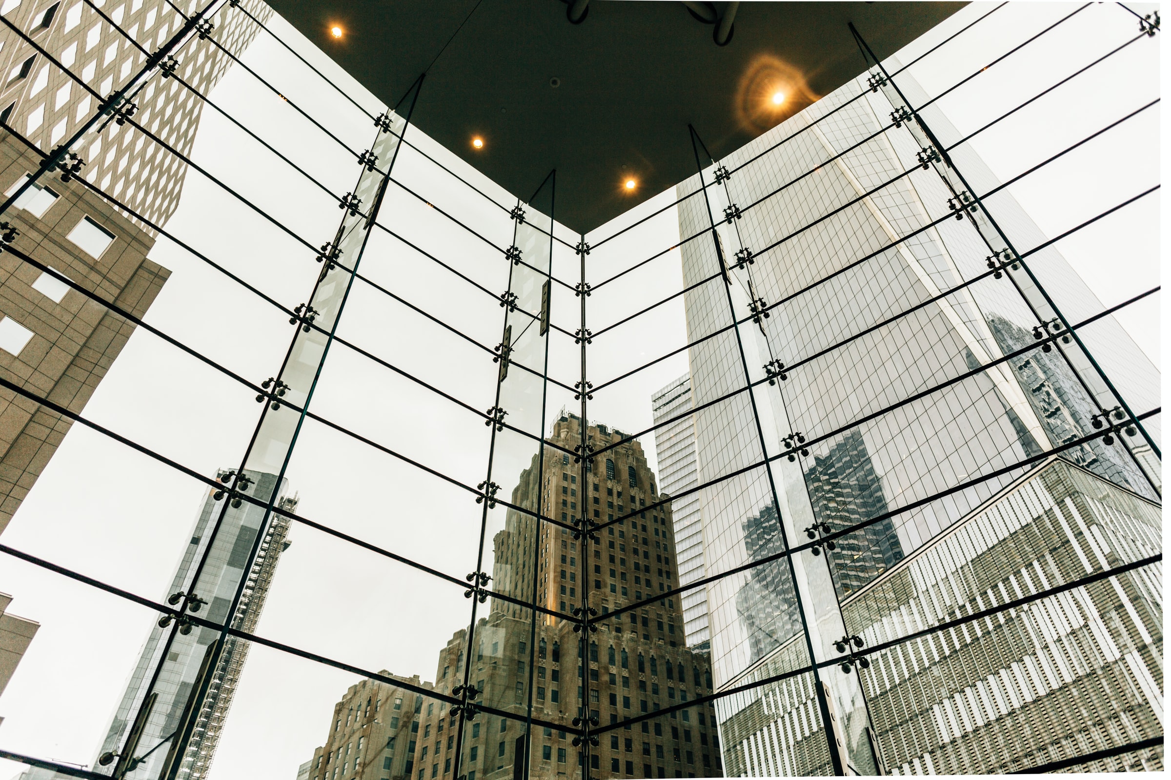 Real-time customer journey enablement - office blocks reflected in windows