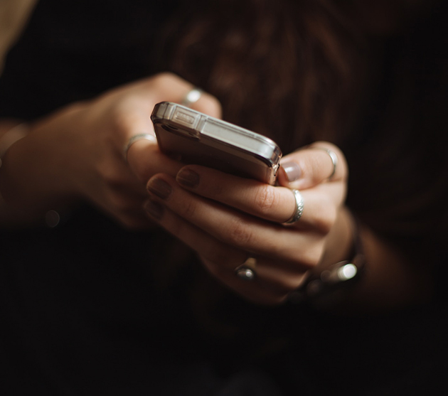 woman handles phone
