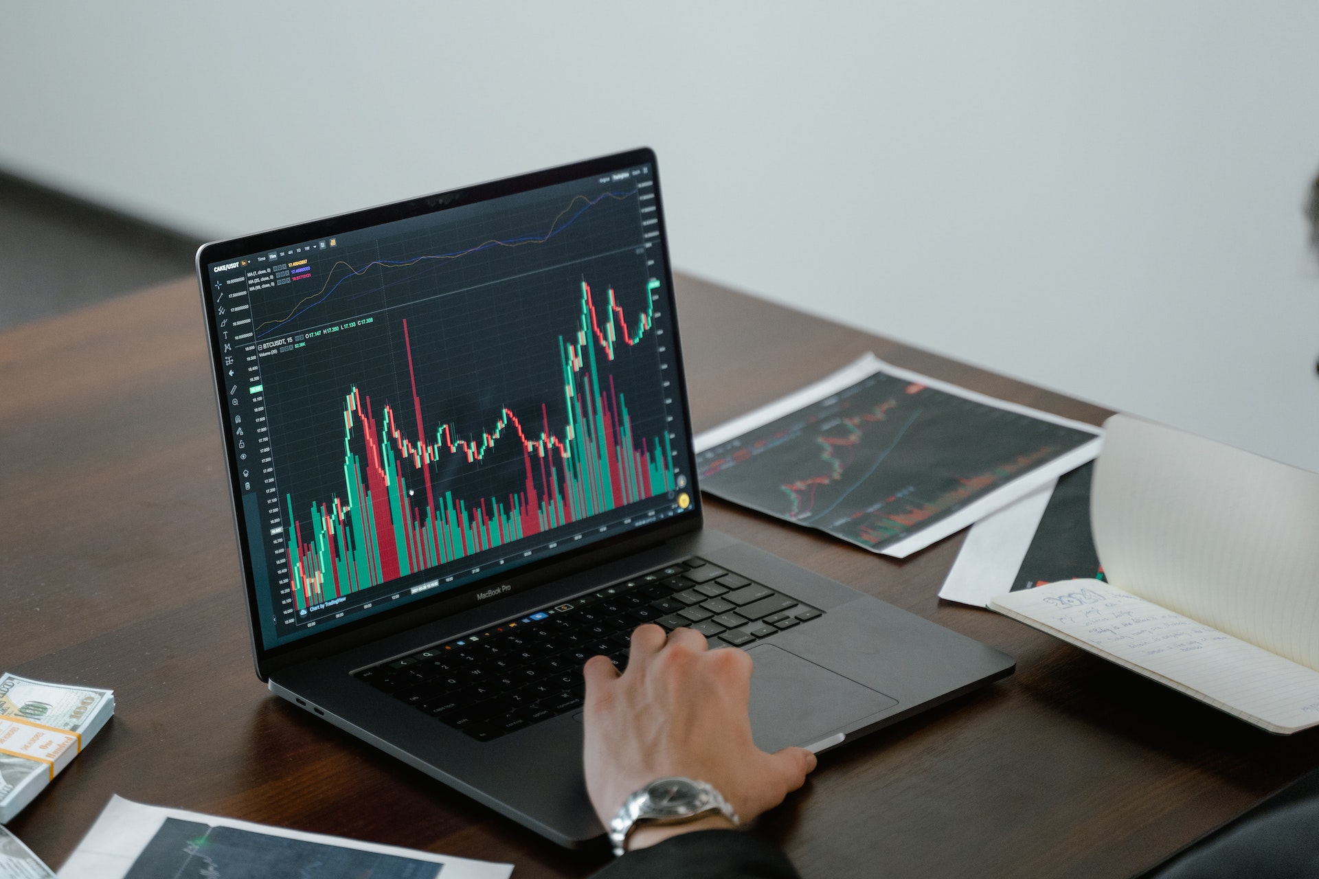 laptop with chart